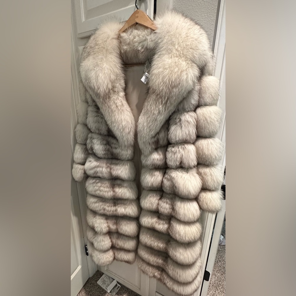 Super Long Adjustable Fox Fur Coat